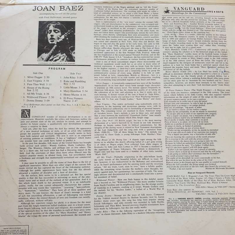 Joan Baez  Joan Baez - Vinyl LP Record  (G+)