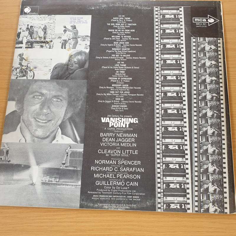 Vanishing Point (Original Motion Picture Soundtrack)  Vinyl LP Record  (VG+)