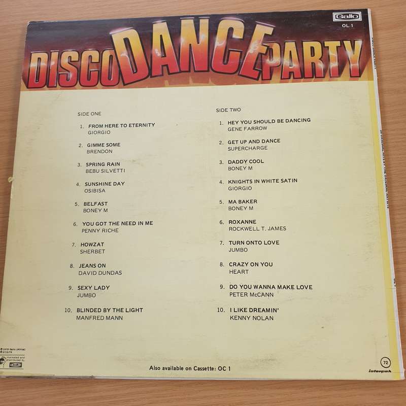Disco Dance Party  Vinyl LP Record  (VG+)
