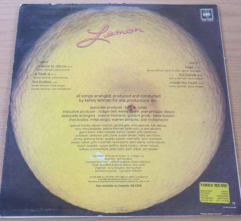 Lemon  Lemon  Vinyl LP Record (VG)
