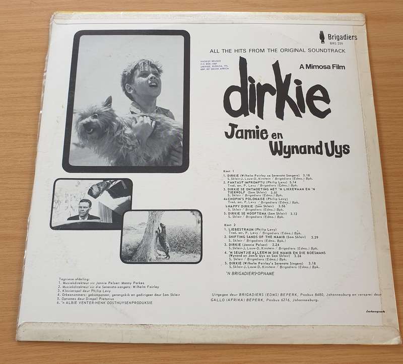 Dirkie - Jamie en Wynand Uys - 'n Mimosa Film - Soundtrack  Vinyl LP Record  (VG+)