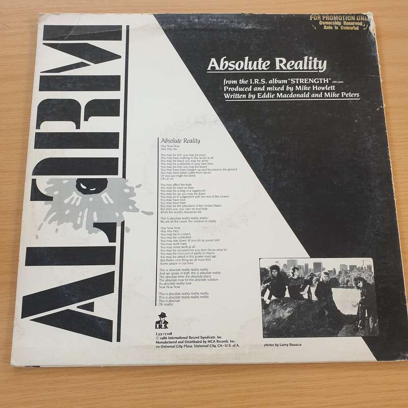 Alarm  Absolute Reality  Vinyl LP Record  (VG+)