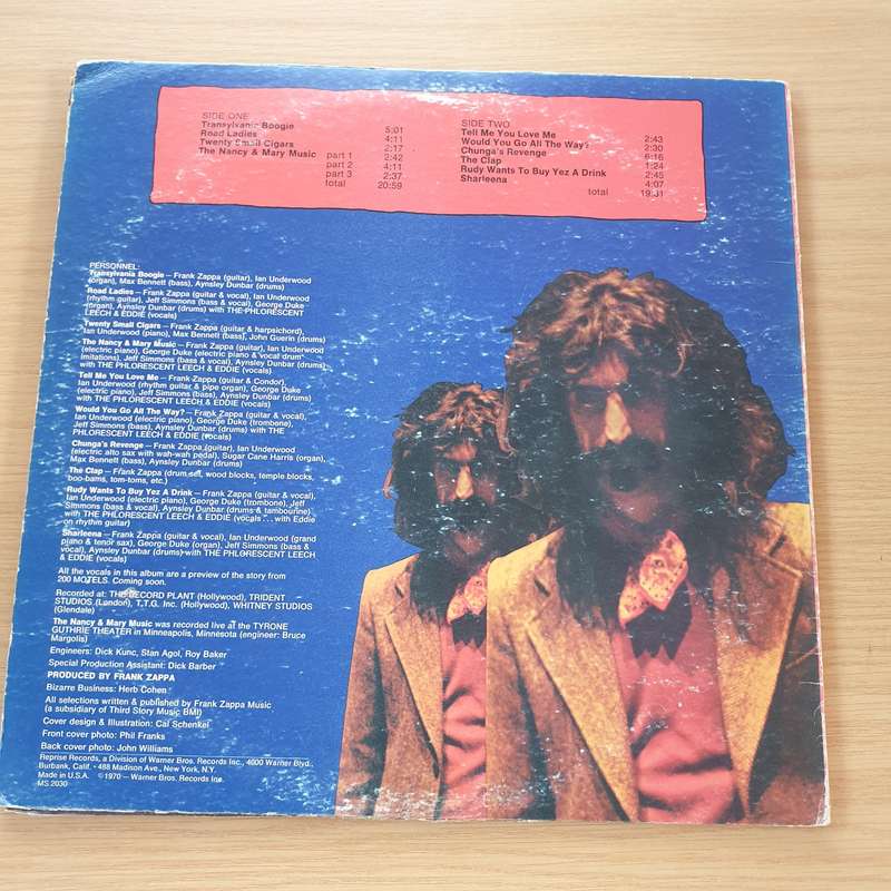 Frank Zappa  Chunga's Revenge  Vinyl LP Record  (VG-)