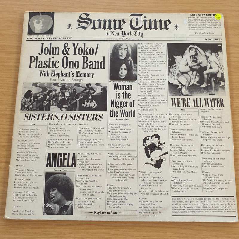 John Lennon - Yoko & Ono - Plastic Ono Band - Sometime in New York City  Double Vinyl LP Recor...