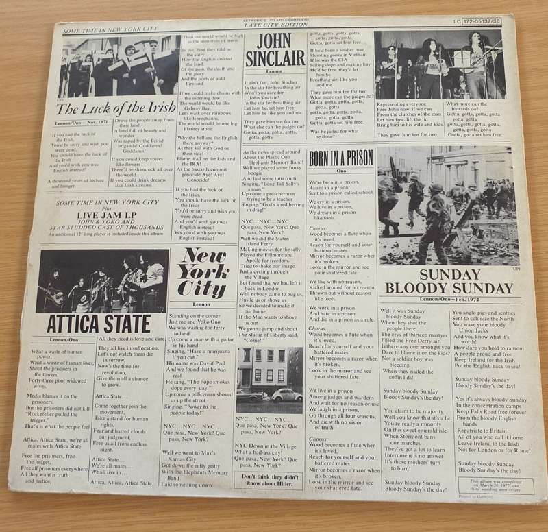 John Lennon - Yoko & Ono - Plastic Ono Band - Sometime in New York City  Double Vinyl LP Recor...