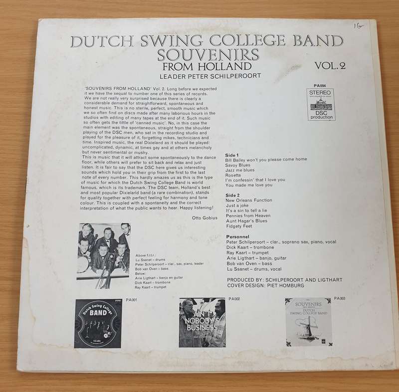 Dutch Swing College Band  Souvenirs From Holland, Vol. 2 -  Vinyl LP Record (VG+)
