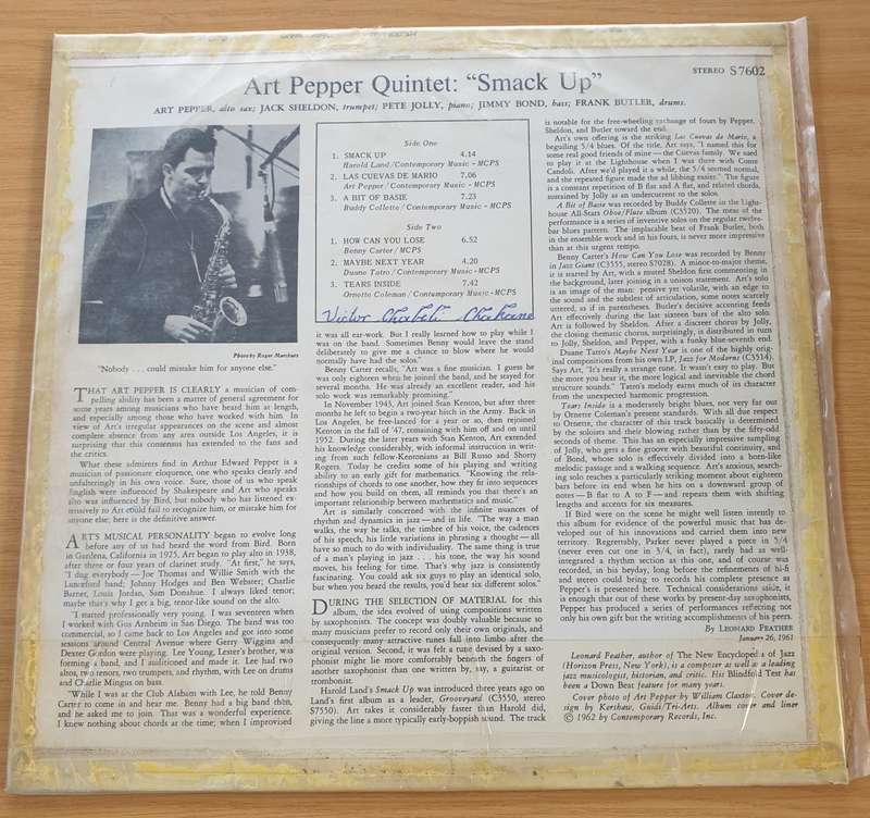 Art Pepper Quintet  Smack Up (S7602)   Vinyl LP Record  (VG-)