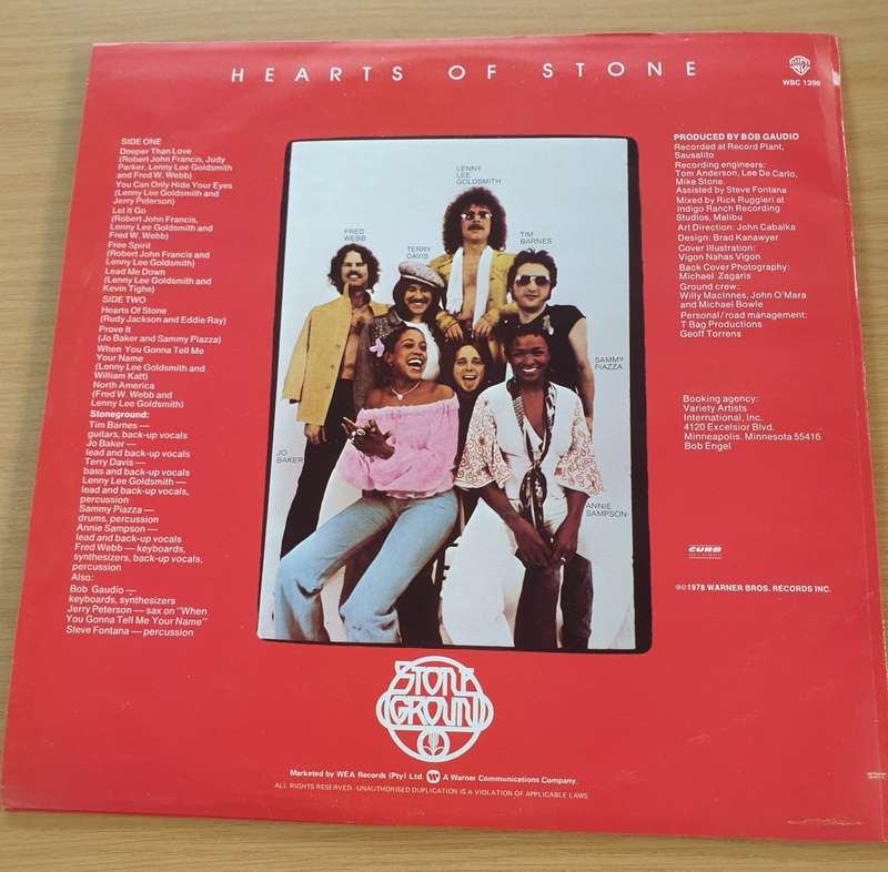 Stoneground  Hearts Of Stone - Vinyl LP Record  (VG+)