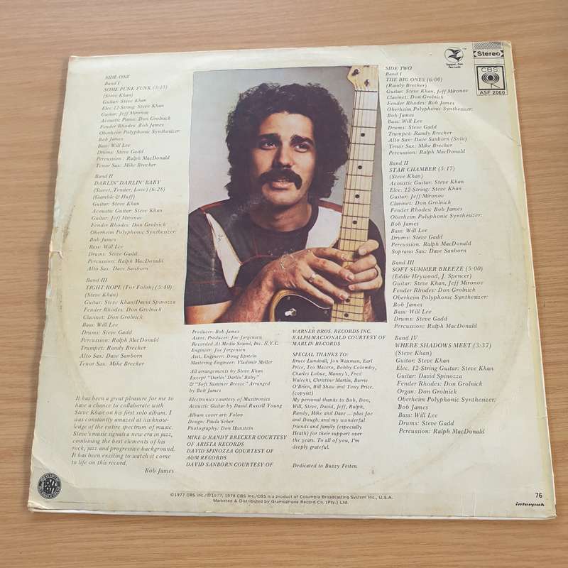 Steve Khan  Tightrope  Vinyl LP Record  (VG+)