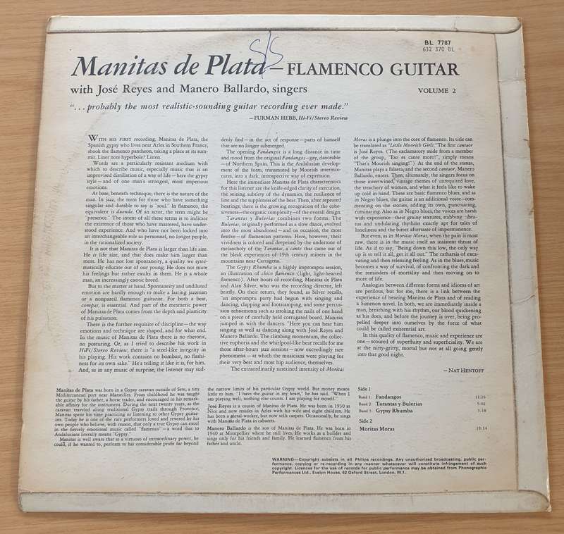 Manitas De Plata - Flamenco Guitar - Vinyl LP Record (VG)
