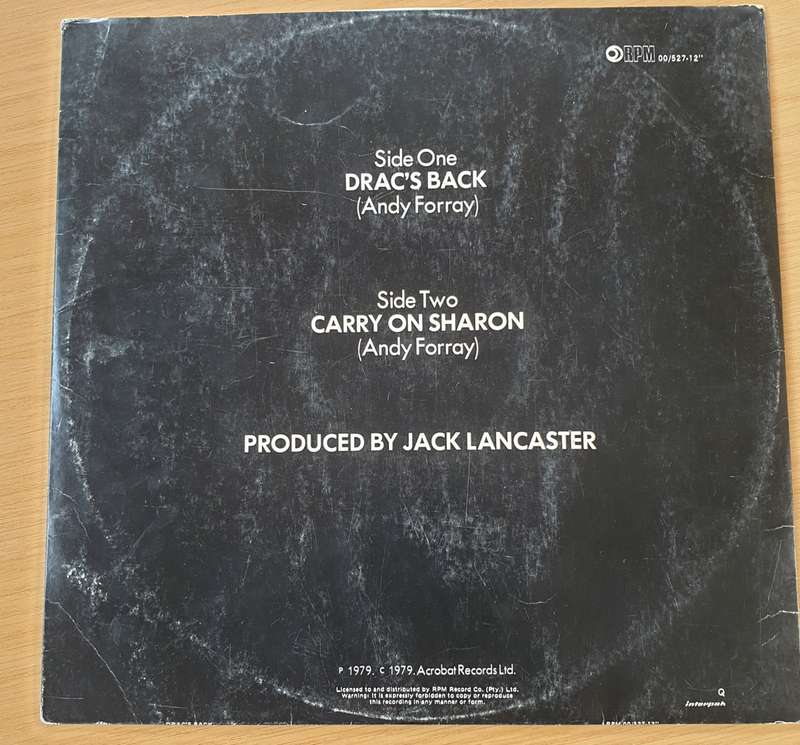 Andy Forray  Drac's Back  Vinyl LP Record  (VG+)