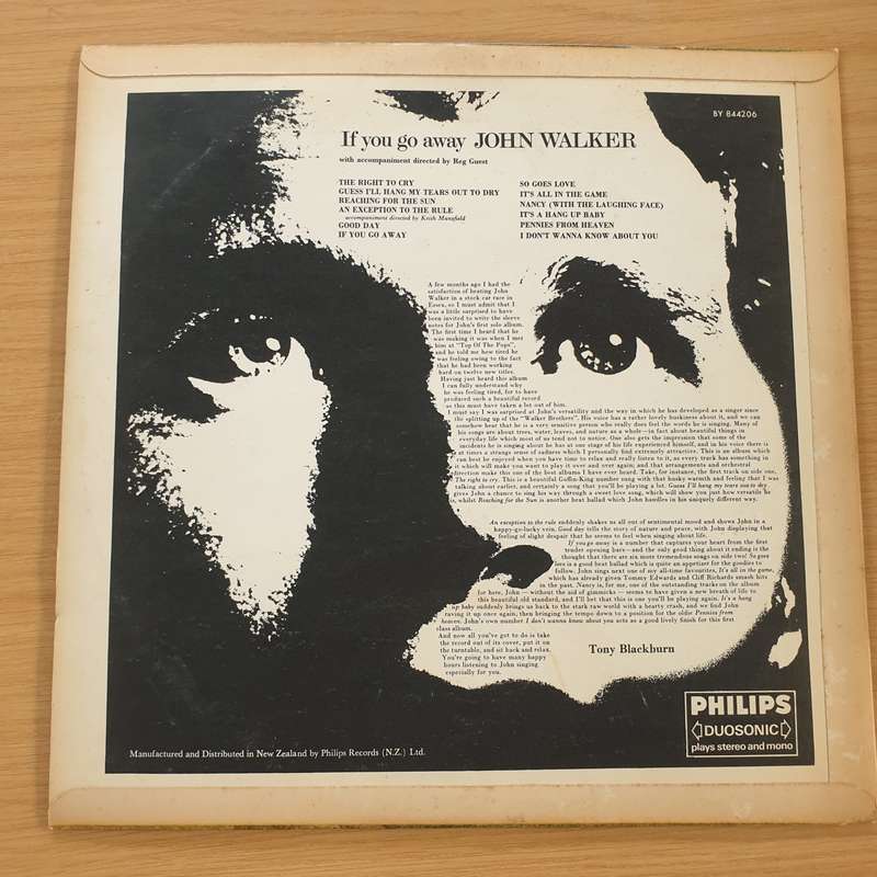 John Walker  If You Go Away  Vinyl LP Record  (VG+)