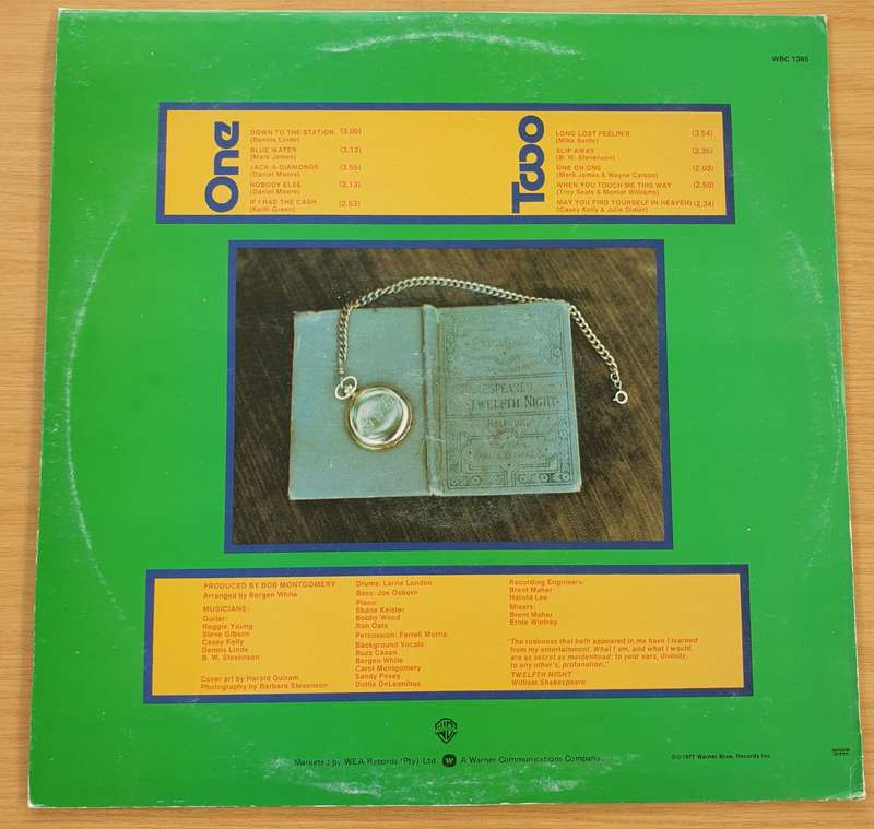 B.W. Stevenson  Down To The Station  Vinyl LP Record  (VG+)