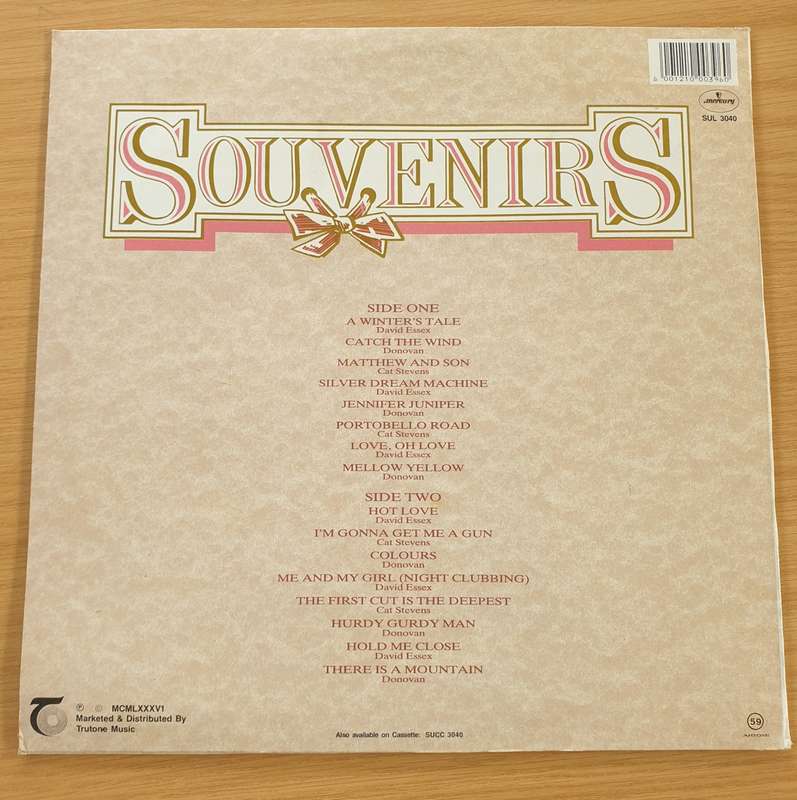Souvenirs - Collection ( Cat Stevens, Essex, Donovan)  Vinyl LP Record  (VG+)