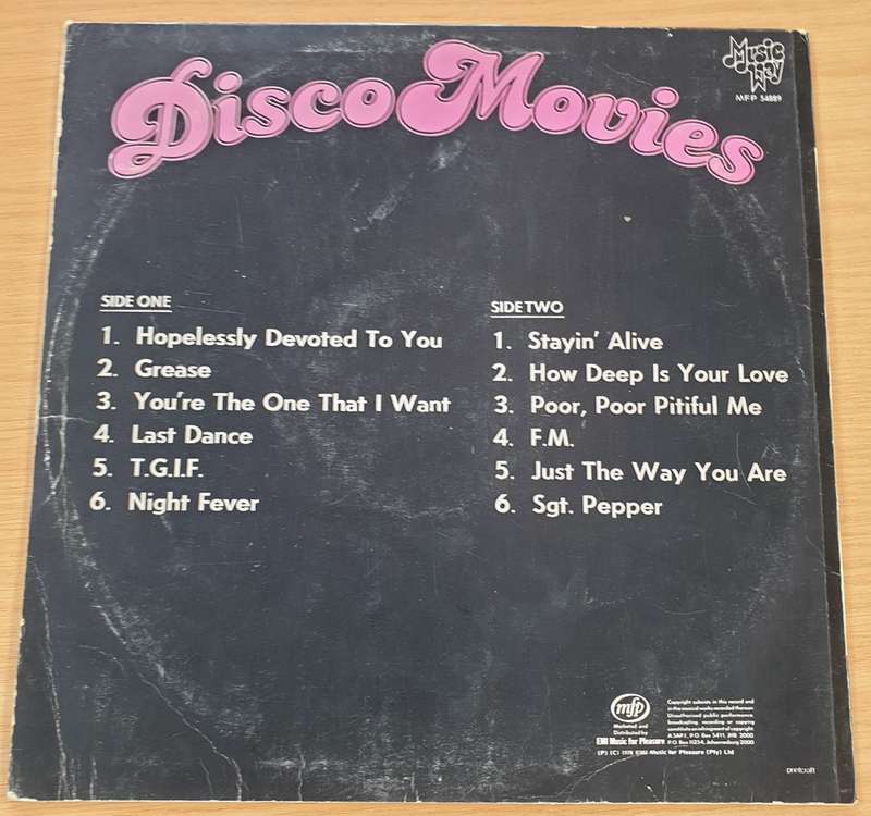 Disco Movies  Vinyl LP Record  (VG+)