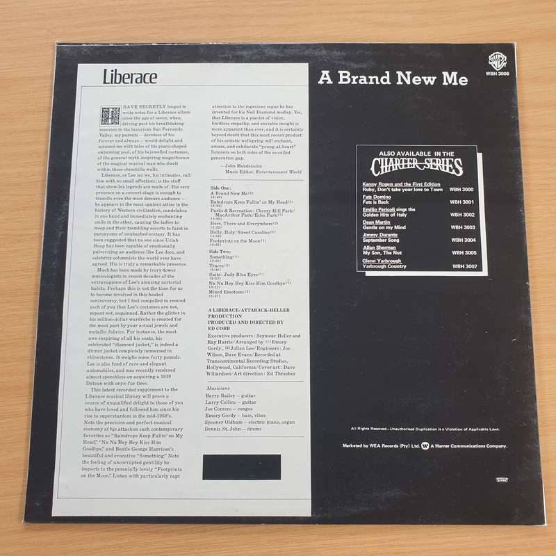 Liberace - A Brnad New Me (Charter)  Vinyl LP Record  (VG+)