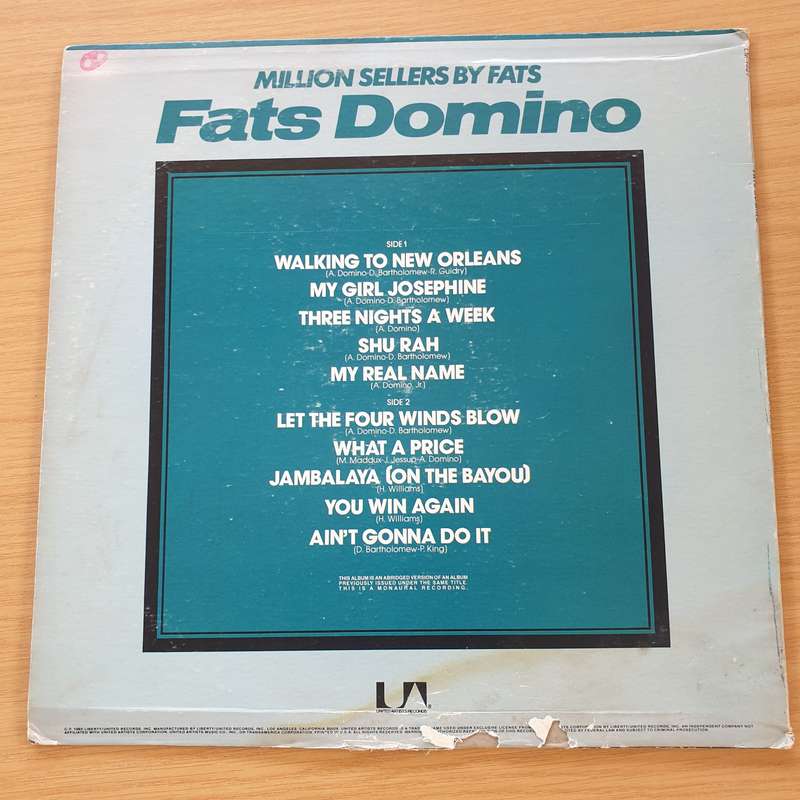 Fats Domino  Million Sellers By Fats - Vinyl LP Record (VG+)