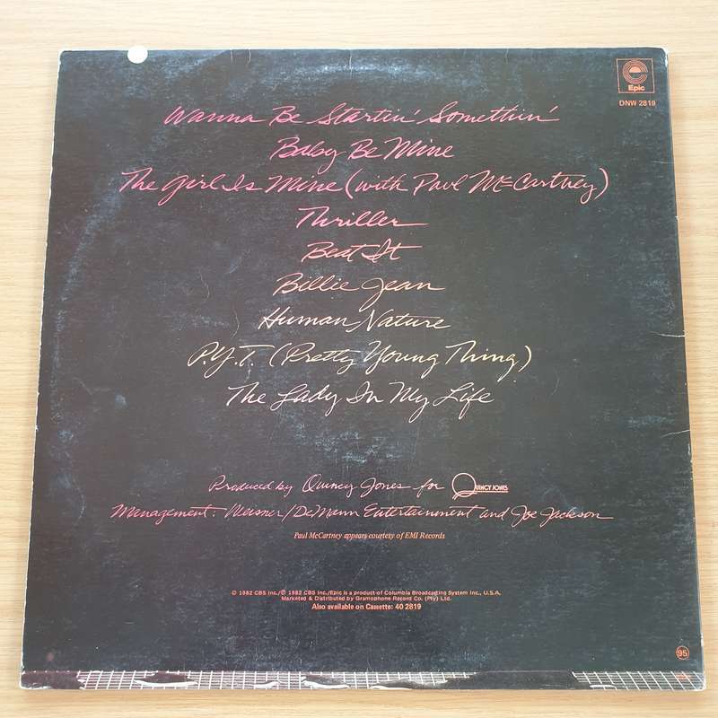 Michael Jackson  Thriller  Vinyl LP Record (VG+)