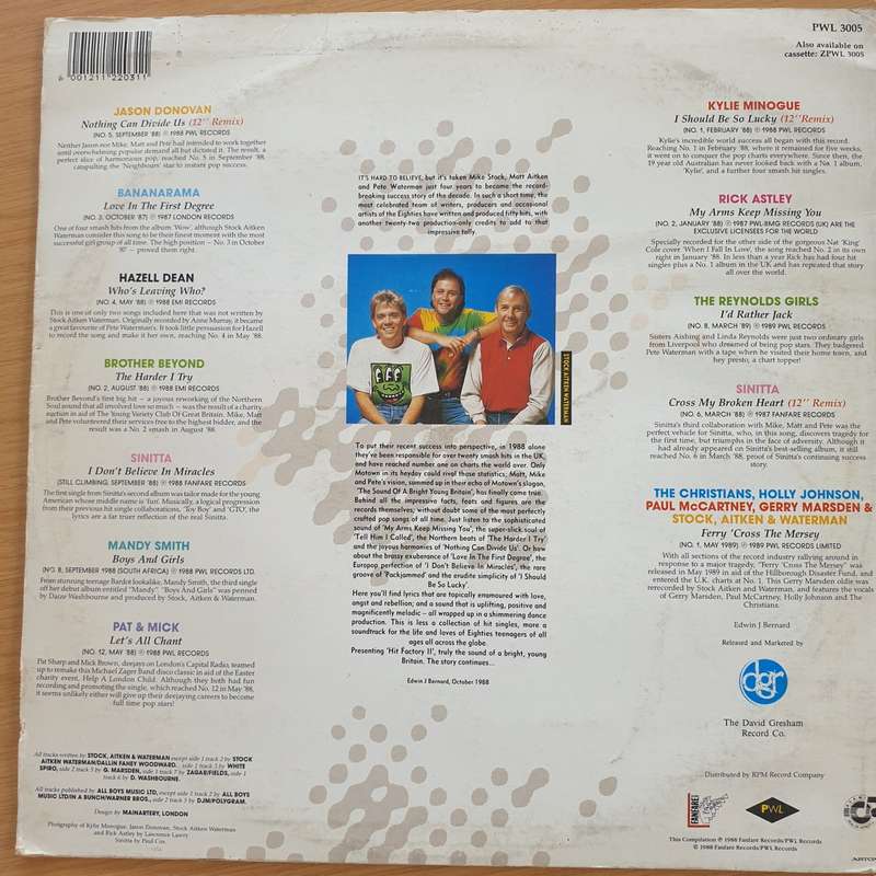 The Hit Factory - The Best Of Stock Aitken Waterman Vol 2  Vinyl LP Record (VG+)