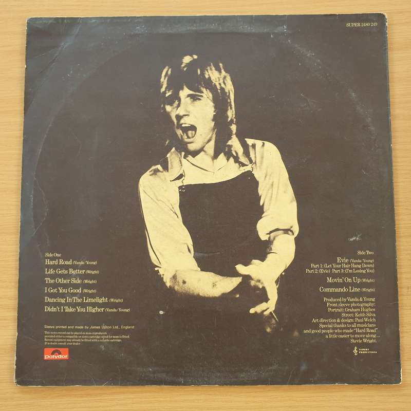 Stevie Wright  Hard Road  -  Vinyl LP Record (VG)