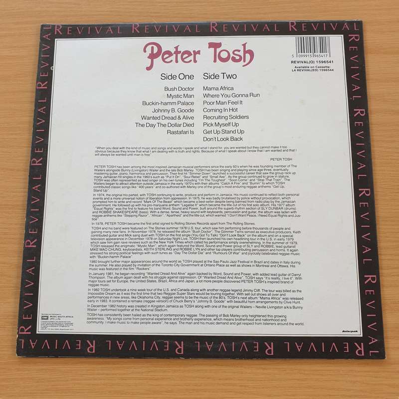 Peter Tosh - Revival Series  Vinyl LP Record (VG+)