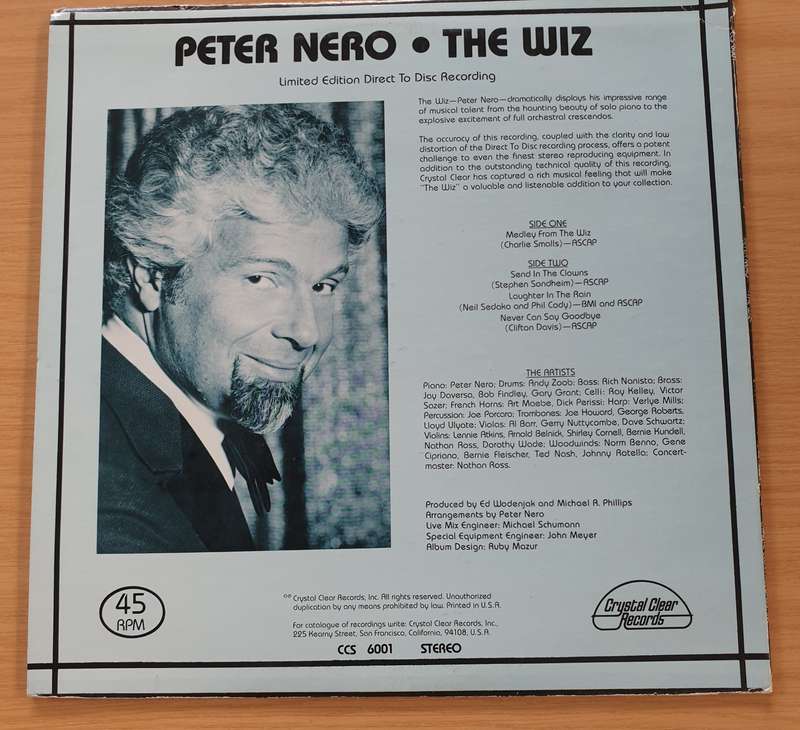 Peter Nero  The Wiz - Limited Edition Direct to Disc 45 RPM  - Vinyl LP Record (VG+)