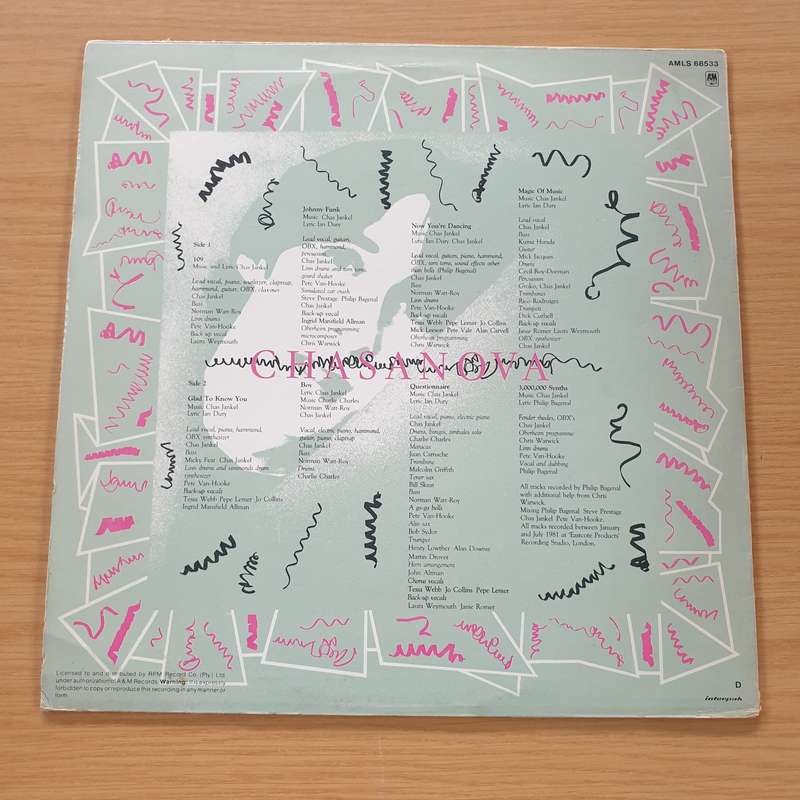 Chas Jankel  Chasanova - Vinyl LP Record (VG+)