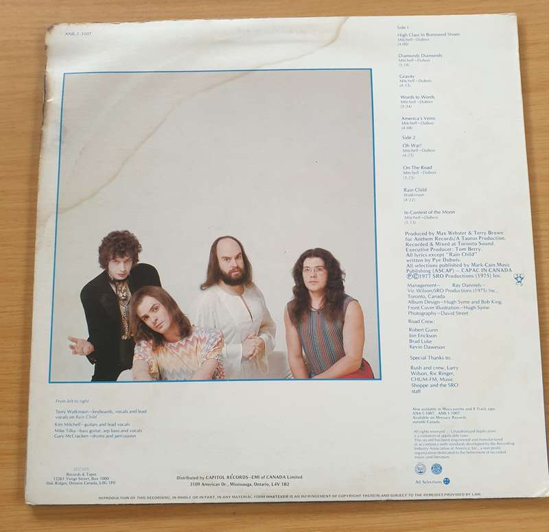 Max Webster  High Class In Borrowed Shoes - Vinyl LP Record (VG+)