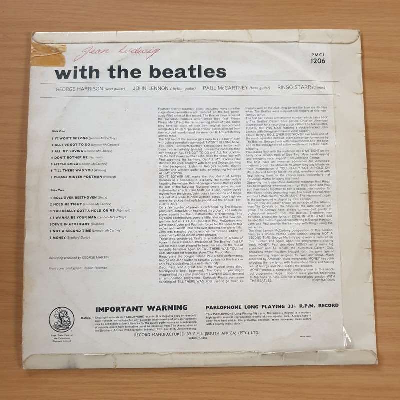 The Beatles  With The Beatles - Vinyl LP Record  (G+)