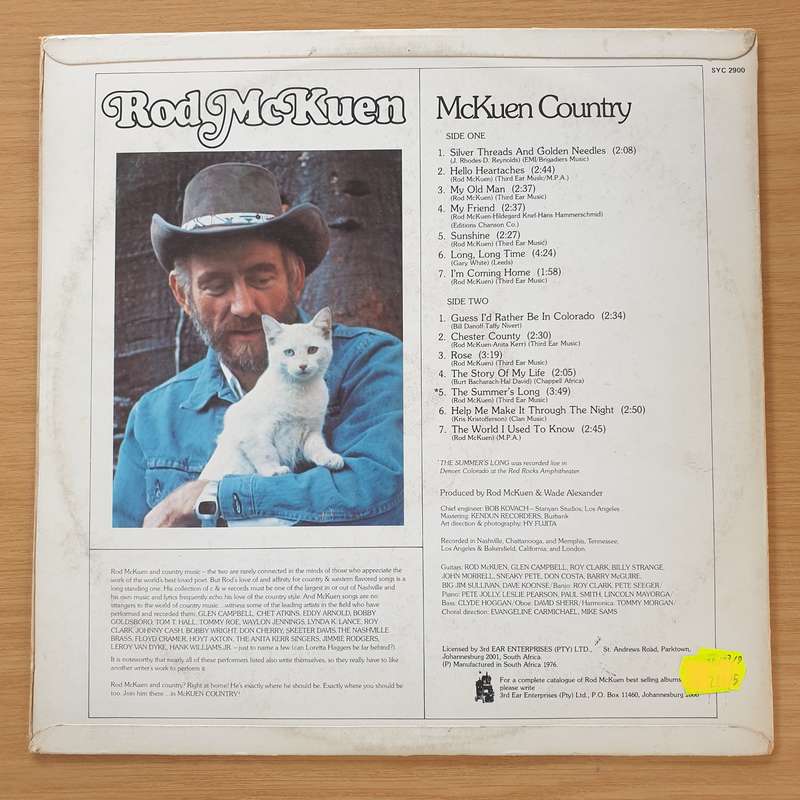 Rod McKuen  McKuen Country -  Vinyl LP Record  (VG+)