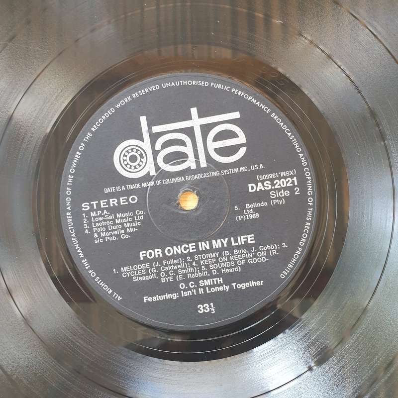 O.C.Smith  For Once In My Life Vinyl LP Record (VG)
