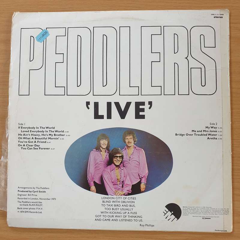 The Peddlers  'Live' - Vinyl LP Record (VG)