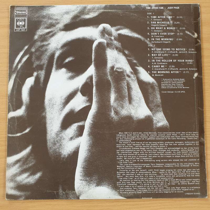 Judy Page  Time After Time - Vinyl LP Record (VG)