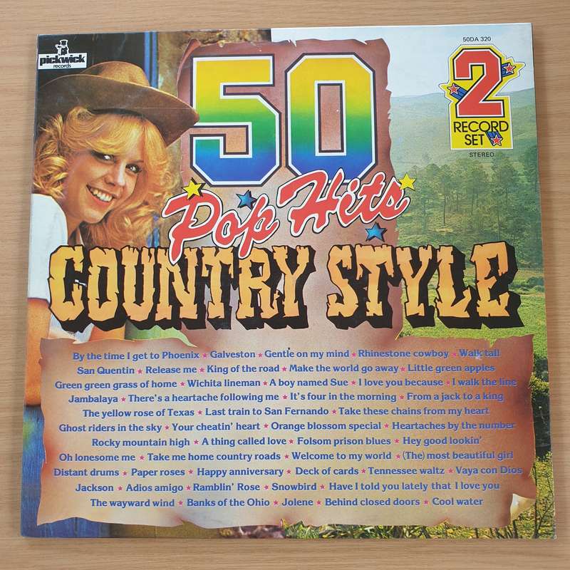 The Pickwick Gang  50 Pop Hits Country Style - Double Vinyl LP Record -  Vinyl LP Record  (VG+)