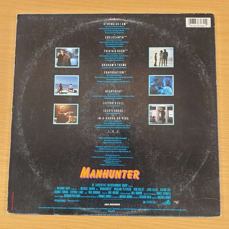 "Manhunter" - Music From The Motion Picture Soundtrack - Vinyl LP Record (VG+)