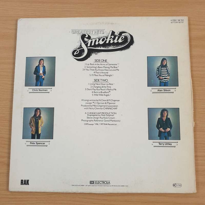 Smokie  Smokie's Greatest Hits (Germany) - Vinyl LP Record (VG+)