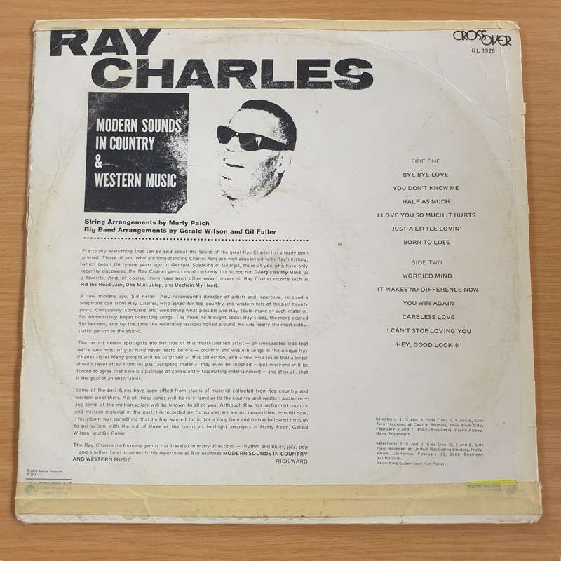 Ray Charles  Modern Sounds In Country And Western Music  - Vinyl LP Record (VG)