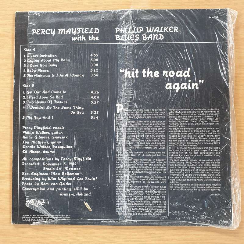 Percy Mayfield With The Phillip Walker Blues Band  Hit The Road Again -  Vinyl LP Record (VG+)