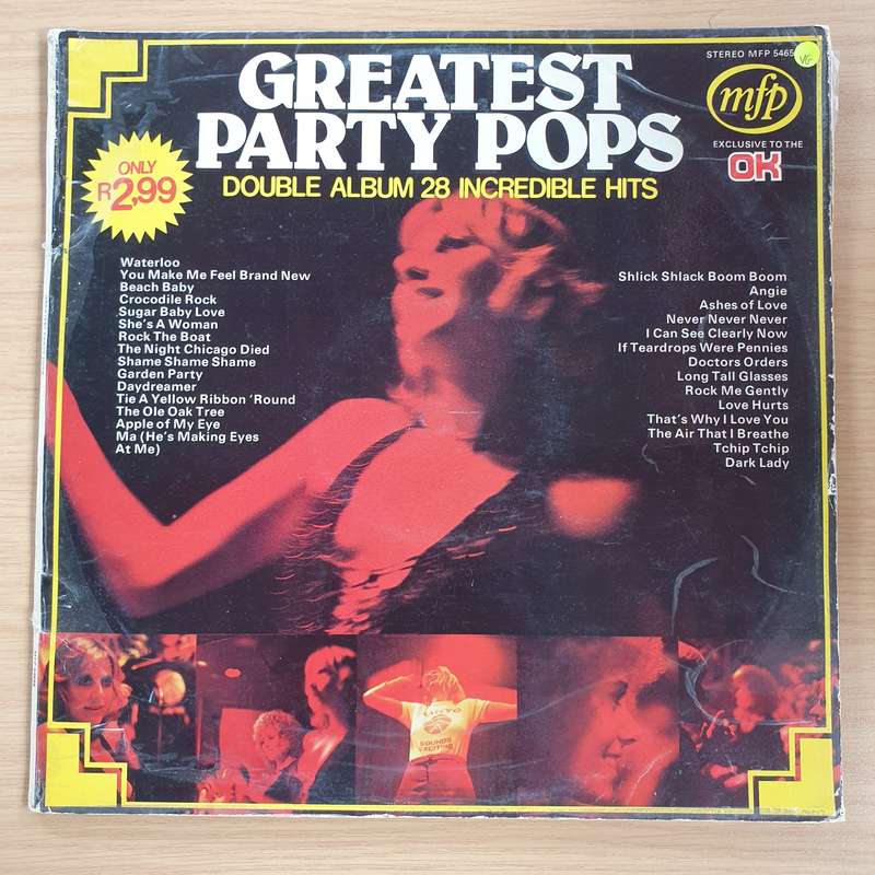 Greatest Party Pops - 28 Incredible Hits  - Double Vinyl LP Record (VG)