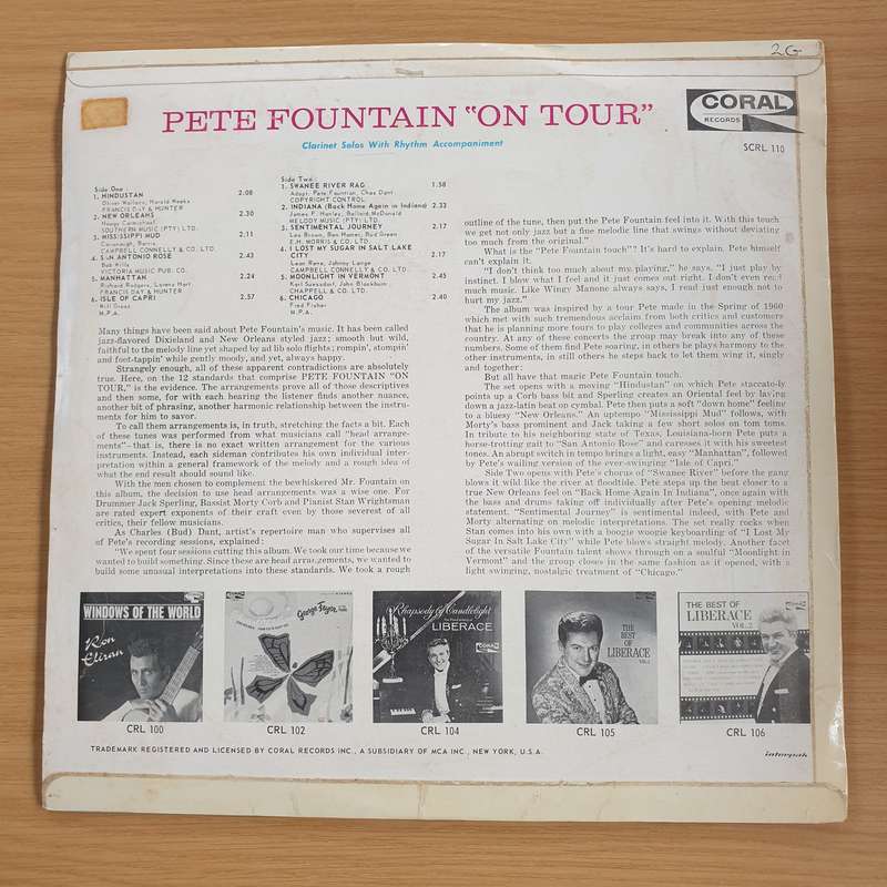 Pete Fountain  On Tour - Vinyl LP Record (VG+)