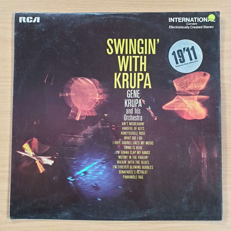 Gene Krupa And His Orchestra  Swingin' With Krupa - Vinyl LP Record (VG+)