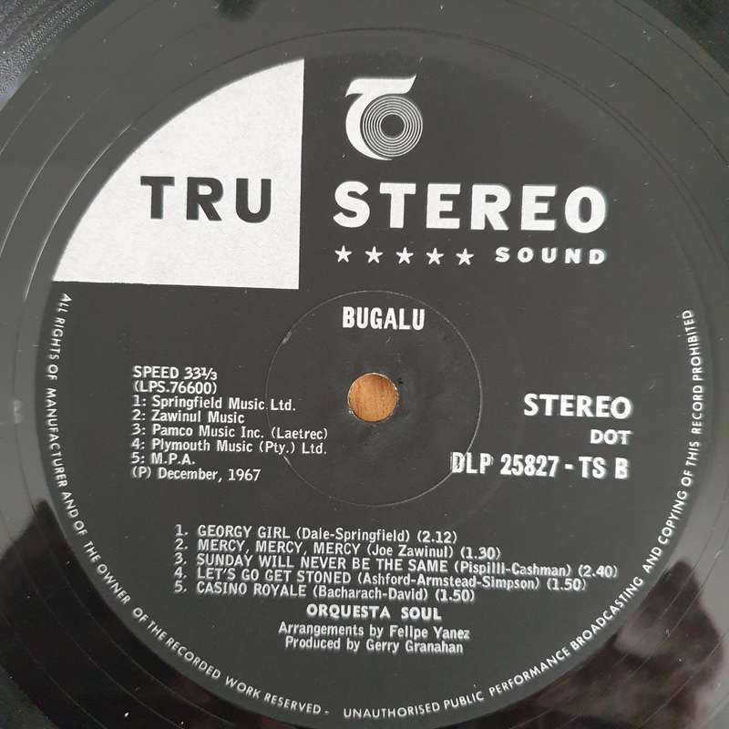 Orquesta Soul  Bugalu - Vinyl LP Record (VG+)