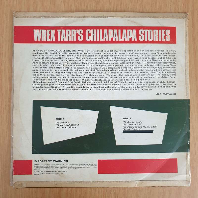 Wrex Tarr's Yena Lo Chilapalapa (Caltex Presents) - Vinyl LP Record (VG)