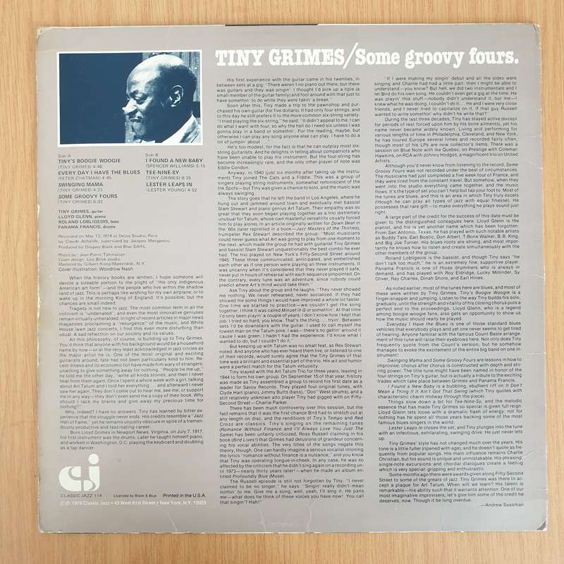 Tiny Grimes  Some Groovy Fours  - Vinyl LP Record  (G+)