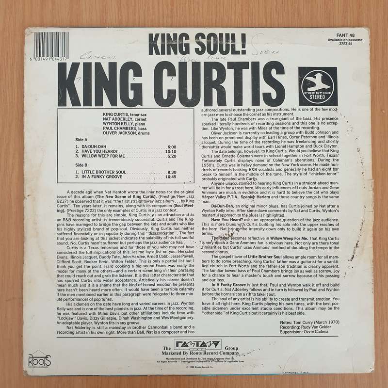 King Curtis  The Best Of King Curtis - Vinyl LP Record (VG-)