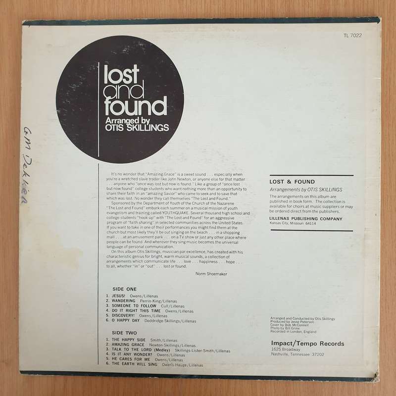 Lost And Found  Lost And Found - Otis Skillings   Vinyl LP Record  (Fair)