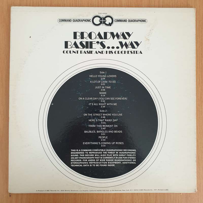 Count Basie And His Orchestra  Broadway Basie's...Way - Vinyl LP Record (VG+)