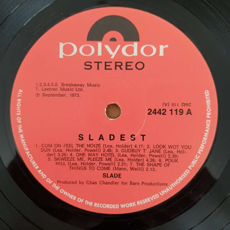 Slade  Sladest - Vinyl LP Record (VG+)