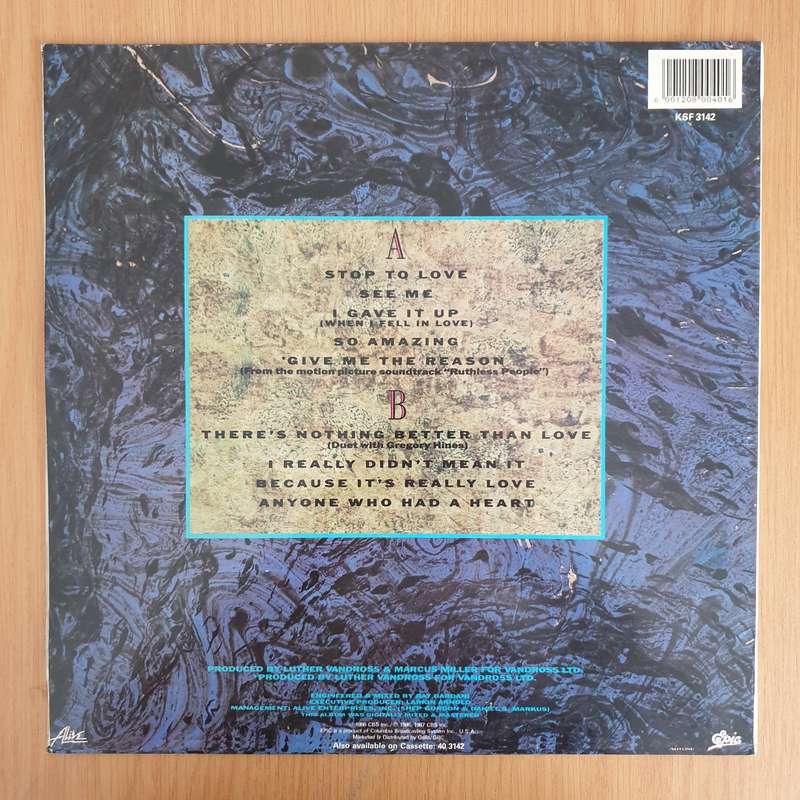 Luther Vandross  Give Me The Reason  - Vinyl LP Record (VG+)