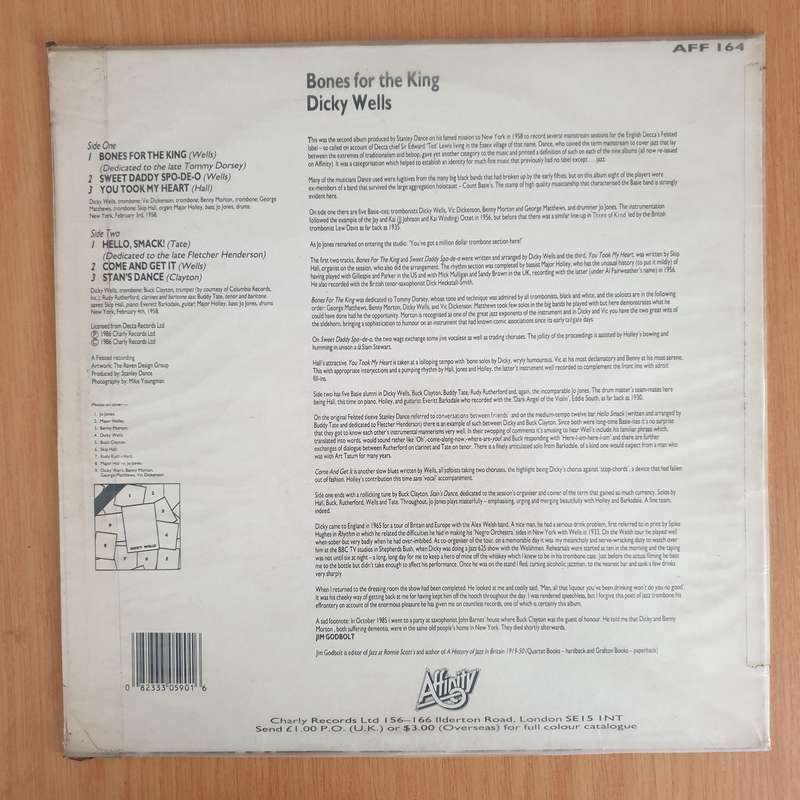 Dicky Wells  Bones For The King - Vinyl LP Record (VG)